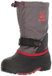 Kamik Boy's WATERBUG5 Boots, Charcoal/Red, 3 M US Little Kid