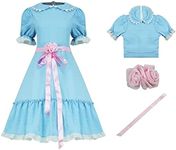 LILLIWEEN Shining Twins Costume Grady Blue Puff Dress Creepy Sister Scary Doll Cosplay Party Costumes for Girl Women