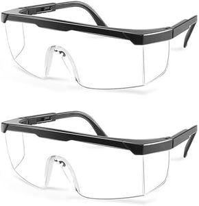 Safety Glasses Over Glasses Goggles Anti- Fog/Scratch Safety Goggles for Shooting, Labs, Outdoor, Workplaces 2 Pack (Black)