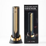 Levare Premium Electric Wine Bottle Opener Foil Cutter - USB Charging Base - Stylish, Ergonomic, and Rechargeable Wine Corkscrew - Ideal for Home, Kitchen, Gifting - Effortless Cork Removal