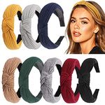 8 Pack Women's Wide Plain Headbands ,Fabric Hair Band,Elastic Hair Band Hair Accessories for Women and Girls