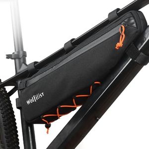 WOLFILIST Waterproof Bike Frame Bag - Under Top Tube Triangle Storage Pouch for MTB & Road Bikes - Holds Cycling Tools, Accessories Securely