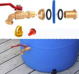 Brass Spigot Rain Barrel Faucet Kit for Rain Water Barrel, Water Tanks, Tubs, Pools etc