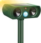 Solar Animal Repeller, 2024 Upgraded Cat Repellent Outdoor, Waterproof Ultrasonic Repellent with PIR Sensor Deer Repeller Repel Dogs Raccoon Rabbit Skunk Coyote Squirrels for Yard Garden