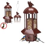 Professional Large Capacity 5.06 lbs Wild Bird Feeder. Squirrel Proof Wild Bird Feeders.Durable and Rust Resistant Bird Feeding Station for Prevents Squirrels from Stealing Food and Easy Refilling