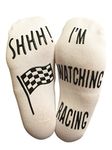 bring me socks 'Shhh I'm Watching Racing' Funny Novelty Socks For Those People That Love Racing (Ankle Lounge Socks), one size, RGSA1