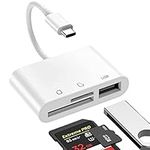 SD Card Reader, USB C Micro SD Card Reader, Memory Card Reader OTG Adapter, Type C SD/TF Card Reader, Compatible with MacBook, Laptops, Galaxy Phones and More (White)