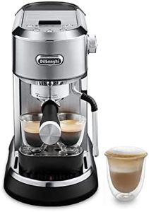 De'Longhi Dedica Maestro EC900.M, Compact Coffee Machine with Milk Frother, Barista Pump Espresso Machine, My Latte Art Technology, Coffee and Cappuccino Maker, 1450W, Metal