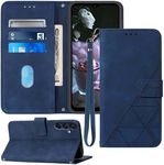 A15 5G Case Wallet,for Samsung A15 5G Case,Card Holder Slots Wrist Strap TPU Interior Protective A15 Phone Case,Stand PU Leather Folio Flip Cases Cover for Samsung Galaxy A15 (2024) (Blue)