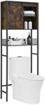 GAOMON Over The Toilet Storage Cabinet with Sliding Door, Bathroom Above Toilet Storage Cabinet with Adjustable Shelves, Large Storage Bathroom Organizer