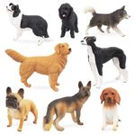 TOYMANY 8PCS Large Dog Figurines Set