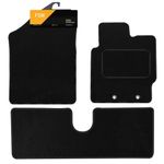 FSW - Fits TOYOTA Yaris None Hybrid 2012-2019 - Tailored Mats - Black Carpet - Anti Slip Mat - Non Slip Car Floor Mat, Fitted With Clips - 3 Pc Floor Mat Only