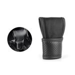 Car Gear Shift Knob Cover,Carbon Fibre Leather Splicing Design Gear Shift Cover for Car Decorations & Protection,Universal Interior Car Accessories Stick Shift Cover (Black)