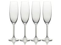 Mikasa Julie Clear Champagne Flutes Set, 4 Piece, Dishwasher Safe Champagne Glasses, 250ml