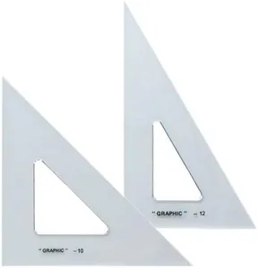 ALVIN - Transparent Triangle Set, Economical Drafting Tool, Multipurpose for Design, Engineering, and Architecture, Great for Machining and Woodworking - Set of 2-10" and 12" Triangles