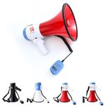 Roar of Lion Bullhorn Megaphone with Siren & Volume Control/Recorder - Waterproof 30W Reliable and Consistent Performance, 700-sec Voice Recording with Maximum Range 1640Yards, (Red/White/Blue)