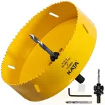 KATA 6 Inch Hole Saw with Heavy Duty Arbor, 152mm Bi-Metal Hole Cutter Fast Chip Removal Hole Saw Set, Ideal for Thin Metal, Wood, Drywall, Acrylic, PVC