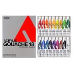 Holbein Acrylic Designer Gouache - Set of 18, 12 ml Tubes