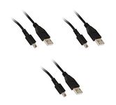 CableWholesale Mini USB 2.0 Cable, Black, Type A Male to 5 Pin Mini-B Male, 6 Foot-3 Pack