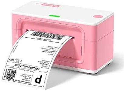 MUNBYN Shipping Label Printer, USB 4x6 Label Printer, USB Thermal Printer for Shipping Labels Home Small Business, Compatible with Canada Post, Purolator, UPS FedEx, DHL (Not Bluetooth) Pink