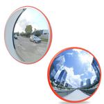 Convex Mirrors for Blind Spot - 60 cm Diameter - Round - Wall Mounted Unbreakable Surveillance Security Curved Mirror - 130 Degree Wide Angle Orange