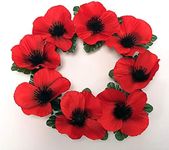 Artificial Red Poppy Wreath - 25cm 