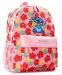 Disney Backpack for Girls, Stitch School Bags for Girls (Pink/Red)