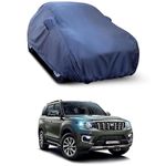 MITHILA MART�-Car Body Cover for Scorpio N BS6 (Modal-2022 to 2024) Sutable with All Modal & All Veriants Water Resistance|Dustproof|UV-Rays|Indoor-Outdoor Full Body Protection [Grey]