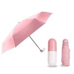 Viva Smart Mini Compact Umbrella for Sun and Rain Protection | 35 Inch Heavy-Duty Frame 3 Folds with Capsule Case | Ideal for Women, Kids, Men's