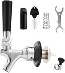 MRbrew Draft Beer Shank Faucet Kit, 2'' Beer Shank No Leak 1/4'' Beer Line Nipple Barb Kegerator Brewing Not Stick Stainless Core Tap Self-Closing Spring Spanner Wrench Tap Brush Hose Clamp Dispenser