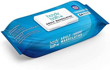 HandyBath Adult Wet Wipes Scented, Extra Large Cleaning Wipes with Aloe Vera & Chamomile, 64 Wipes - Senior Care, Outdoor Activities, Travel Essentials