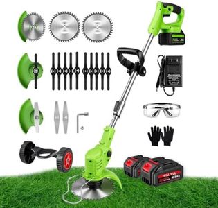 Electric Weed Eater Battery Powered,Cordless Weed Wacker with Wheels
