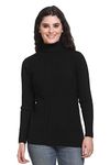 GODFREY Turtle Neck Wool Full Sleeve Pullover for Woman - 2XL Black