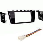 Car Stereo Dash Mount Kit and Wire Harness Combo to Install a Double Din Size Aftermarket Radio for 2014 2015 2016 2017 Mitsubishi Mirage (No 2017 7 inch Touchscreen)