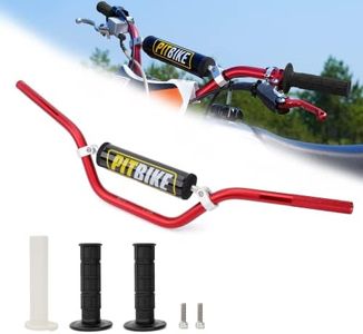 Wingsmoto Motorcycle 7/8" 22MM Handlebar Red Handle Bar + Foam Pad + Black Grips for CRF YZF KXF KLX RMZ DRZ KTM Pit Dirt Bike Motocross