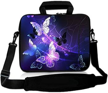 RICHEN 9.7 10 10.1 10.2 inches Messenger Bag Carring Case Sleeve with Handle Accessory Pocket Fits 7 to 10-Inch Laptops/Notebook/ebooks/Kids Tablet/Pad (7-10.2 inch, Butterflies)