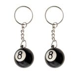 CYNOSURETECH 2 Pieces Key Chain, Billiard Key Chain, Key Chain Ball Chain, Snooker Key Chain, 8 Ball Black Ball Key Chain, Key Chain Pendant Accessories, Billiards Gift Souvenirs