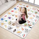 Pufeng Baby Play Mat 79" x 59", Reversible Foldable Baby Playmat, Waterproof Anti-Slip Foam Floor Playmat Non-Toxic Portable Baby Crawling Mat for Infants, Toddler, Kids, Indoor Outdoor Use