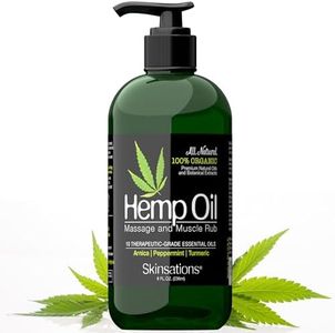 Skinsations – Hemp Massage Oil & Sore Muscle Rub | 100% Organic, 10 Essential Oils for Natural Relief, Arnica, Turmeric, Peppermint, Lavender in a Sweet Almond Oil and Hemp Seed Oil Base