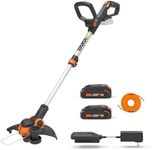 Worx String Trimmer Cordless GT3.0 20V PowerShare 12" Edger & Weed Trimmer (2 Batteries & Charger Included) WG163