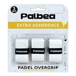 Palbea Padel OverGrip in White - Extra Tacky - Pack of 3 - Superior Sweat Absorption - Non-Slip Grip Tape for Padel & Tennis Rackets - Soft Feel - Specially Crafted for Padel Racquets.