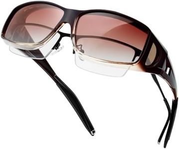 KANASTAL Sovraocchiali da Sole Marroni Sfumati Uomo Donna Polarizzati sopra Occhiali da Sole Sfumate Rettangolari Vintage UV400 Alla Moda Brown Fit over Sunglasses per Viaggio Spiaggia -Marrone