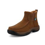 Twisted X Women's 4" All Around Work Boot, Moc Toe with CellStretch, Oiled Saddle, 11 M, Oiled Saddle, 11