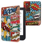 kwmobile Case Compatible with Kobo Clara 2E / Tolino Shine 4 Case - eReader Cover - Comic Book Symbols Multicolor