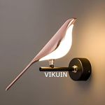 VIKUIN Rosegold Bird Wall Light for Living Room, Modern Wall Lamps for Bedroom, Wall Lights for Home Decoration, Bedside Wall Lamp Scone for resturant/Cafe (Warm+Natural+CoolWhite) (Single Bird Wall)