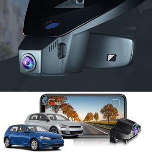 Fitcamx 4K Dual Dash Cam Adapts for VW Golf GTI R S Sport Hatchback SE TSI 1.4T 2015-2022 MK7 MK7.5 MK8 (Model B), OEM Style, Front 2160P Rear 1080P Video, Loop Recording WiFi, Parking Mode,128GB Card