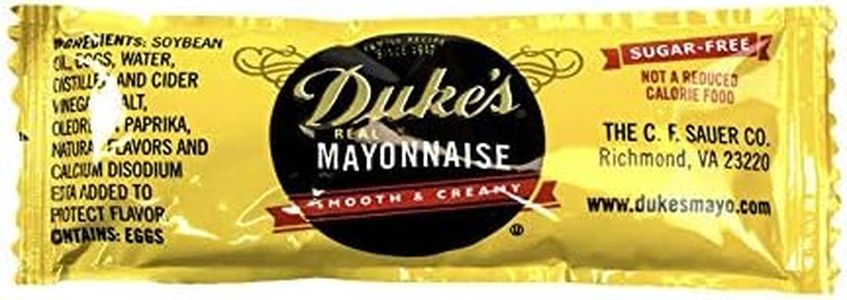 Dukes Mayonnaise Packets 50 Pack. Sugar-Free, Low Carb, Gluten Free Individual Servings of Real Mayo. Great-Tasting and Full of Omega-3s in Tear-Open, Disposable Condiment Packs! Perfect for Parties!