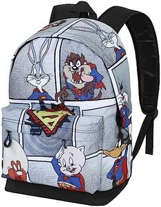 Looney Tunes Super Tunes-Mochila HS FAN 2.0, Gris, 30 x 41 cm, Capacidad 22 L