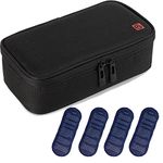 ALLCAMP Insulin Cooler Travel Case for Diabetic Organize Medication with 4 Ice Packs Black(9X 4.72x 3.14 inches)