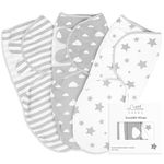 Little Seeds Swaddle Blanket 0-3 Months, 3-Pack Organic Cotton Baby Swaddles - Swaddles for Newborns Infant Boys & Girls, Soft & Snug Hip-Healthy Swaddling Blankets